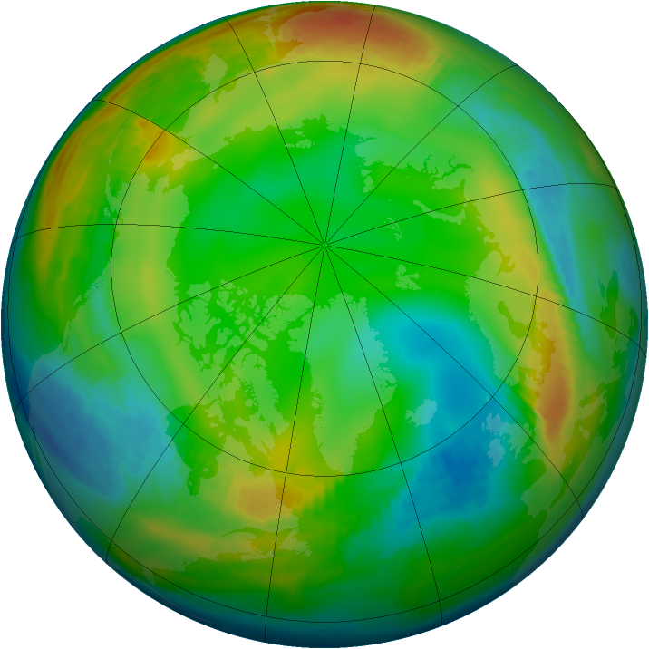 Arctic ozone map for 27 December 1980